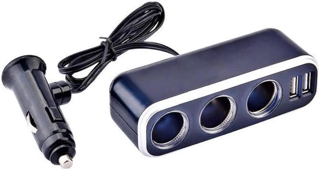 Main image of DC 12V/24V 120W 3 Way Universal Car Cigarette Lighter Adapter Illuminant Sockets 5V 3.1A Output Dual USB Ports Splitter Charger