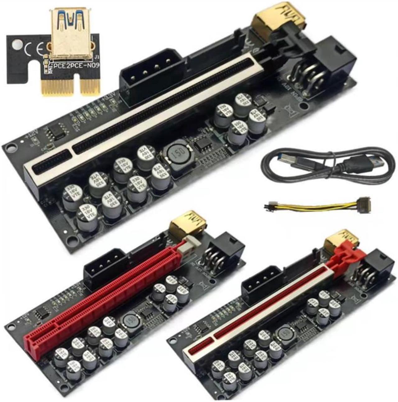 Main image of PCI Express 1X to 16X Reinforce 009S PCI-E Riser Card SATA 6Pin Power 0.6M 1M USB3.0 Cable for Graphics Card