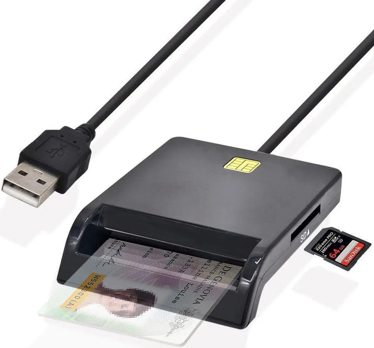 Main image of X01 USB Smart Card Reader For Bank Card IC/ID EMV card Reader for Windows 7 8 10 Linux OS USB-CCID ISO 7816