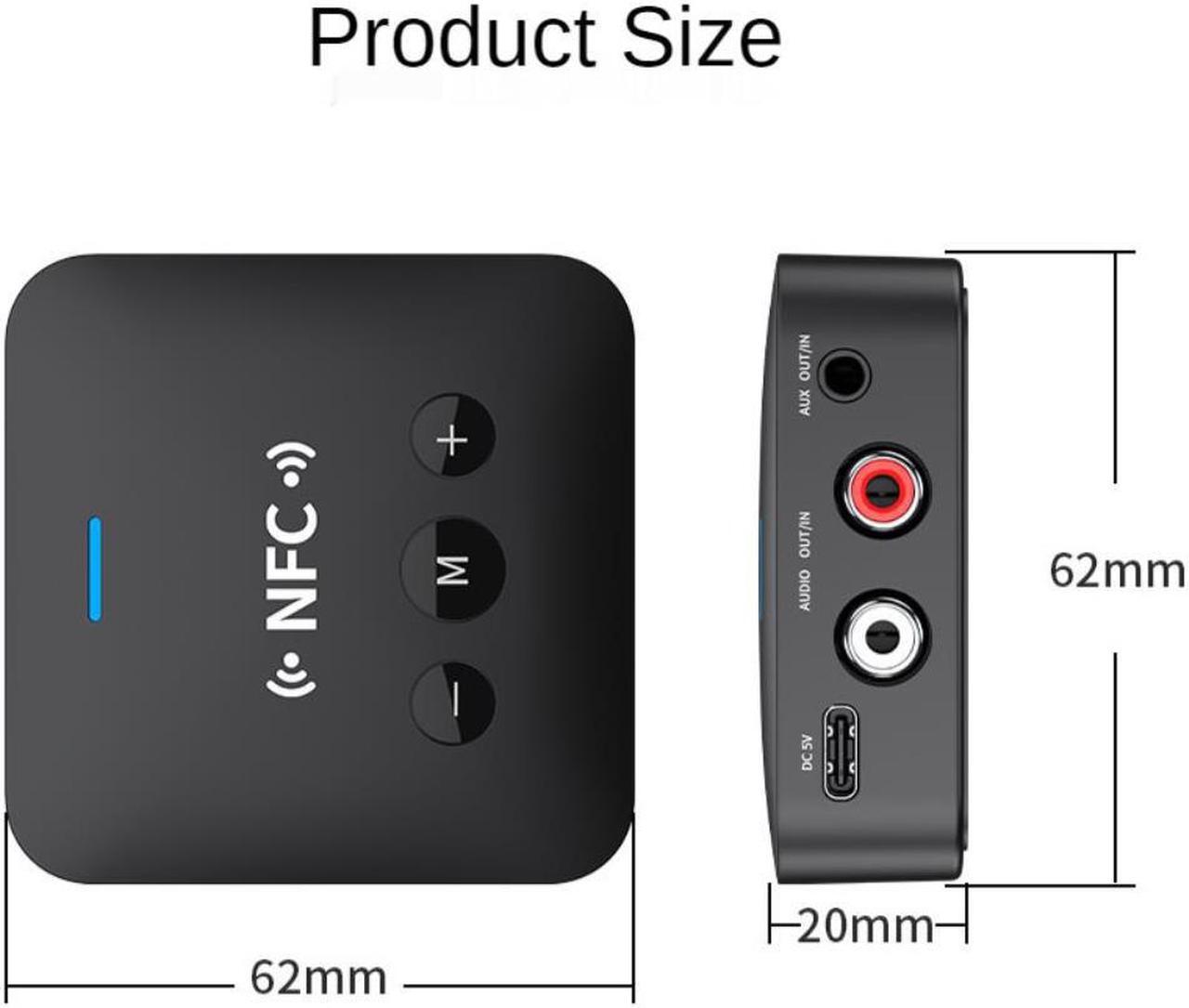 Main image of Bluetooth 5.0 Receiver Transmitter RCA Audio Receiver 3.5mm AUX Jack Music Wireless Adapter with Mic NFC for Car TV Speakers