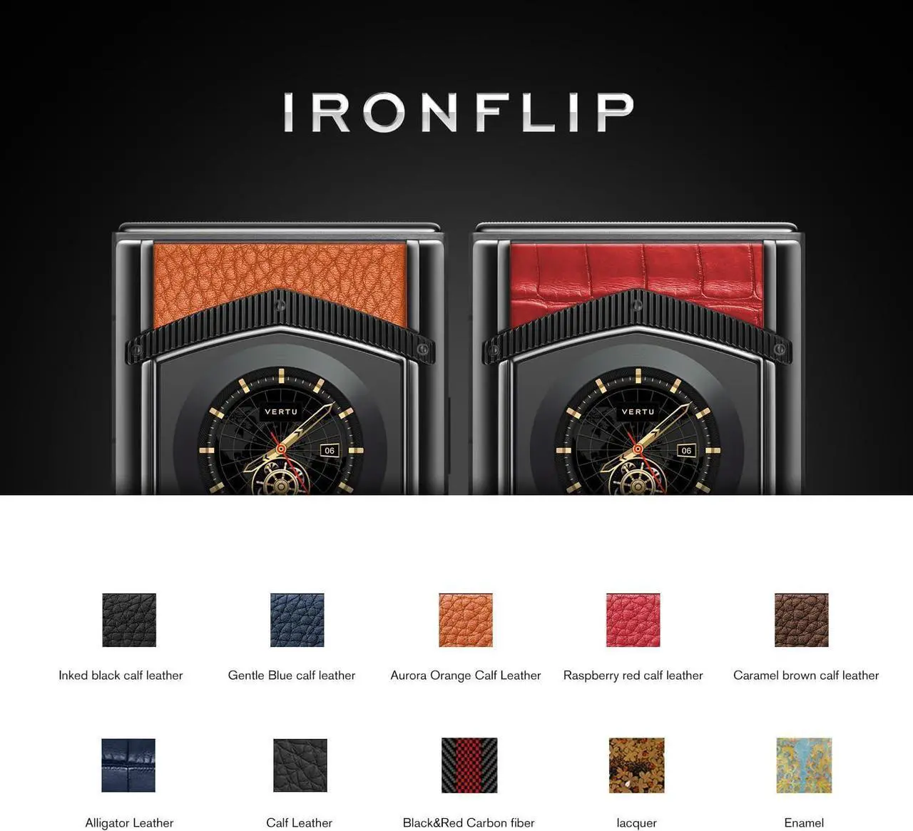Alt view image 5 of 6 - VERTU IRONFLIP Alligator Skin Flip Cell Phone, Unlocked Android 5G Smartphone, Foldable Design, One-Hand Control, 50MP Camera, 12G+512G, Dual SIM, 6.9" 120Hz OLED, 65W Fast Charge (Basalt Black)