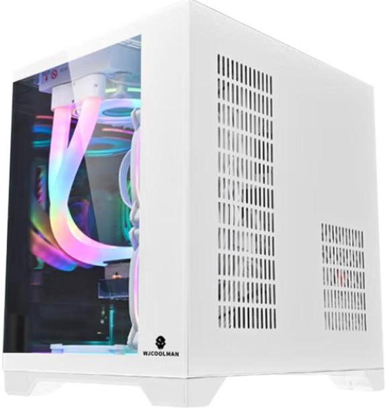 Alt view image 2 of 7 - T.F.SKYWINDINTL Micro ATX / Mini ITX Case Gaming PC Panoramic Side Transparency Without Pillars Supports 240/120 Water Cooler Desktop Computer Chassis Fits mATX / ITX Motherboard (Without Fans ) Black