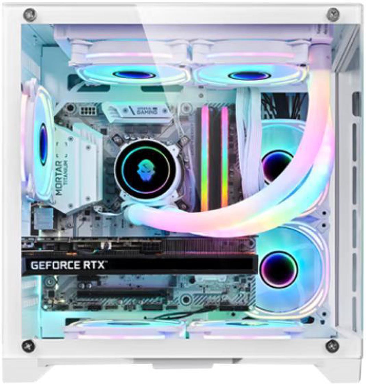 Alt view image 3 of 7 - T.F.SKYWINDINTL Micro ATX / Mini ITX Case Gaming PC Panoramic Side Transparency Without Pillars Supports 240/120 Water Cooler Desktop Computer Chassis Fits mATX / ITX Motherboard (Without Fans ) Black