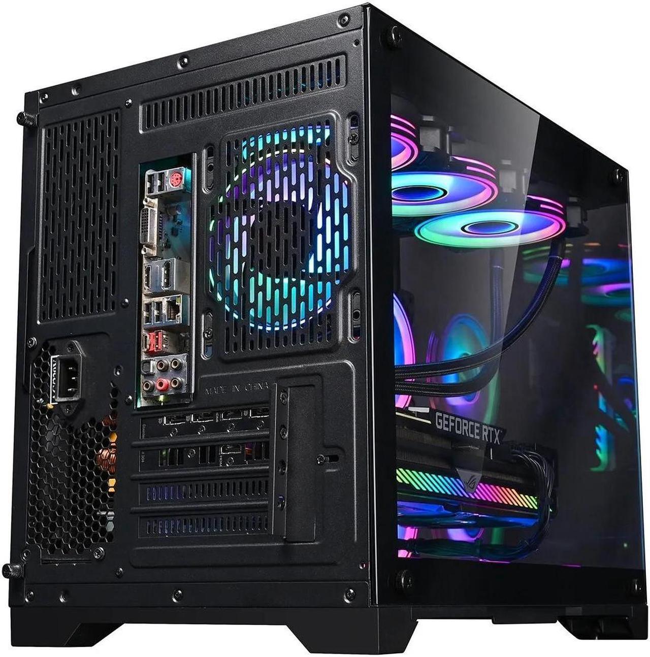 Alt view image 4 of 6 - T.F.SKYWINDINTL mATX Chassis Micro ATX  Mini-ITX PC Case 360 Water-Cooled Sea View Room 30/40 Series Ultra-Long Graphics Card Tempered Glass Side Panel Fits MicroATX Motherboard Without Fans Black