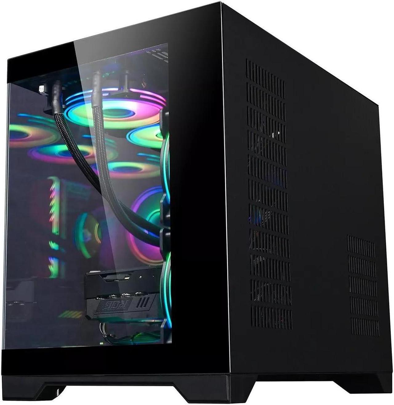 Alt view image 5 of 6 - T.F.SKYWINDINTL mATX Chassis Micro ATX  Mini-ITX PC Case 360 Water-Cooled Sea View Room 30/40 Series Ultra-Long Graphics Card Tempered Glass Side Panel Fits MicroATX Motherboard Without Fans Black