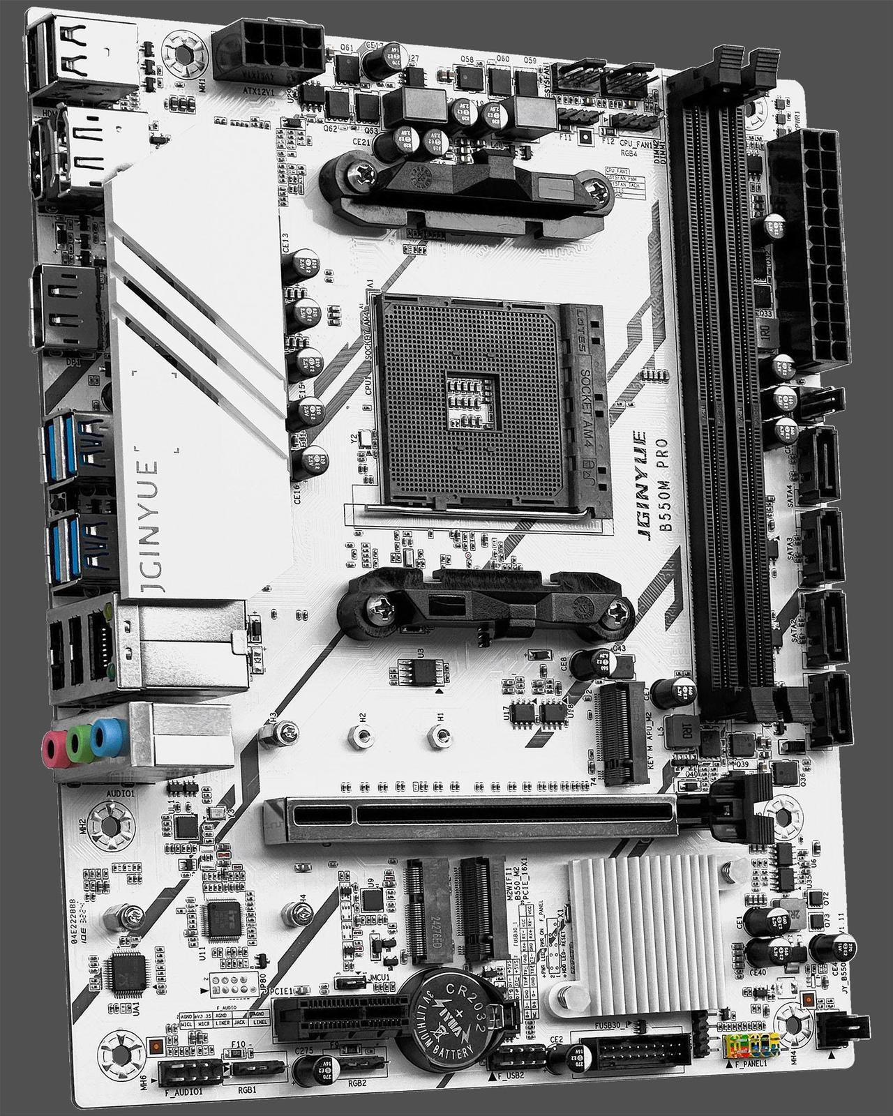 Main image of JGINYUE B550M Pro Motherboard AMD Ryzen 4000 Series,WiFi ProSeries, AM4, DDR4 64GB, PCIe 3.0, SATA 6Gb/s, M.2, USB 3.2 Gen 2, HDMI/DP,  mATX