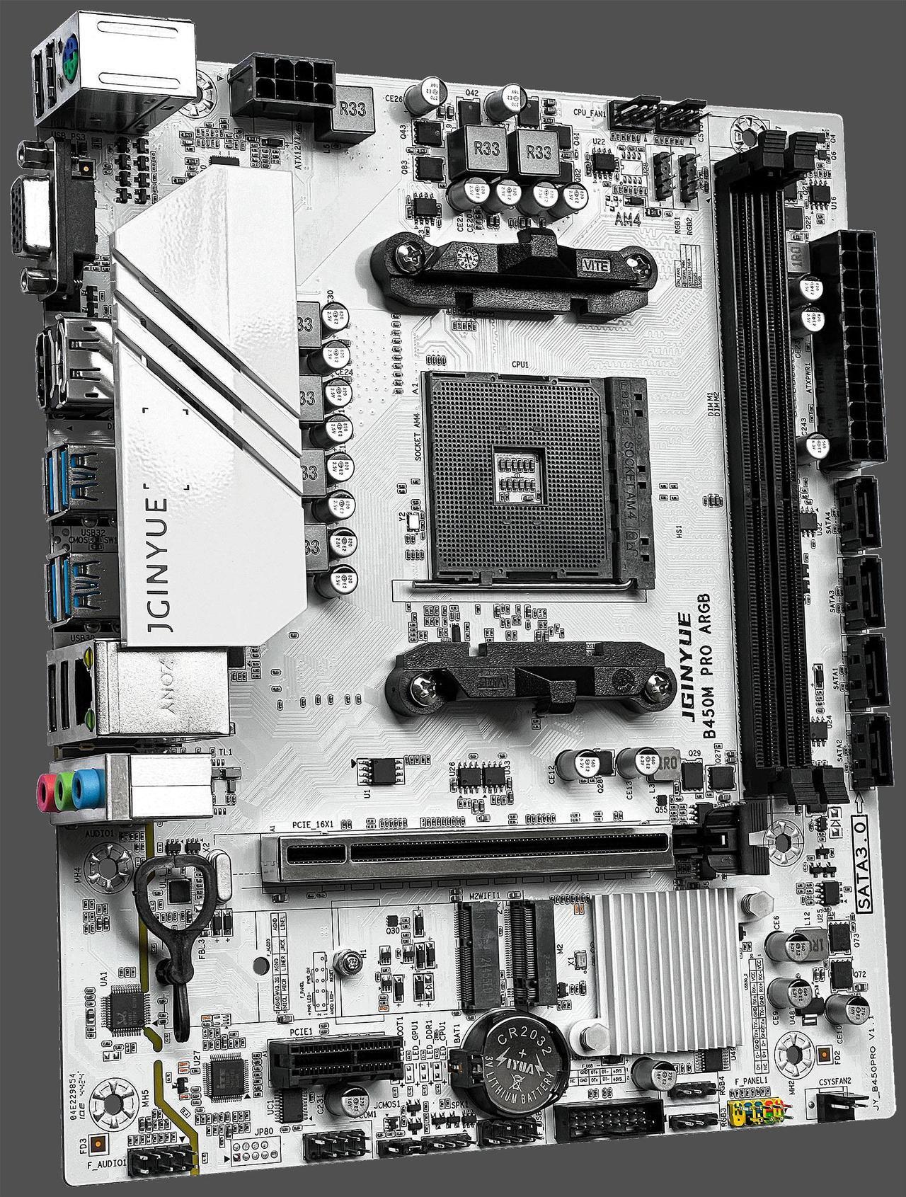 Alt view image 2 of 7 - JGINYUE B450M Pro AM4 Motherboard AMD Processor Dual-channel DDR4 Memory M.2 NVME (Supports Ryen  5500 5600 5600G CPU)