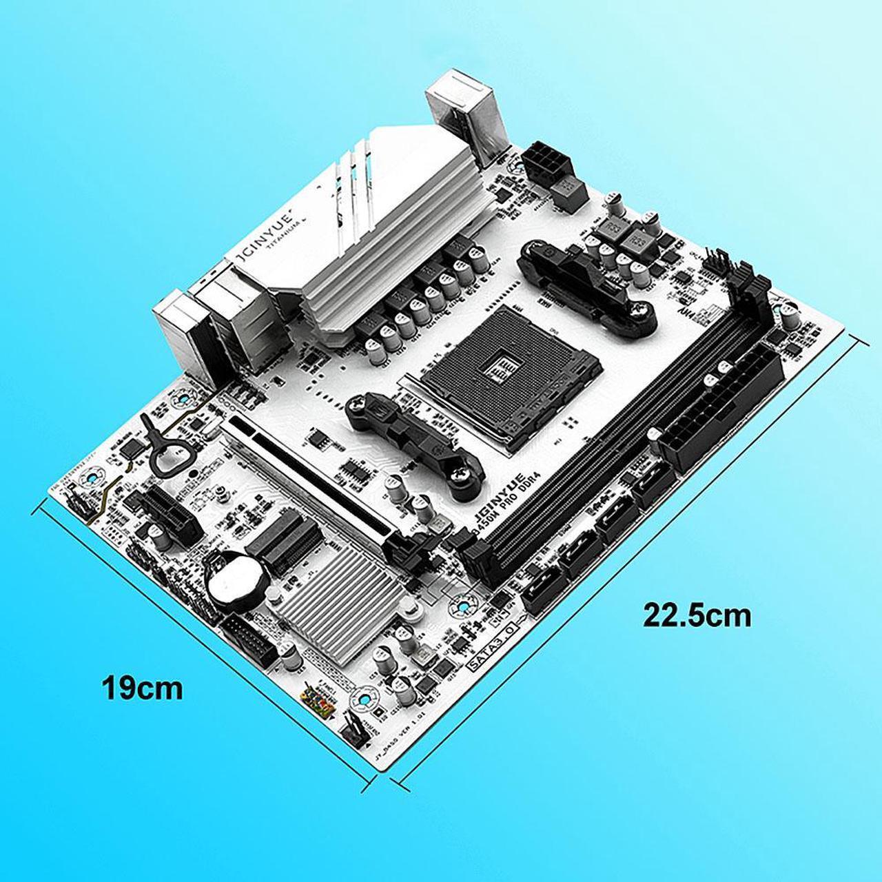Alt view image 7 of 7 - JGINYUE B450M Pro AM4 Motherboard AMD Processor Dual-channel DDR4 Memory M.2 NVME (Supports Ryen  5500 5600 5600G CPU)
