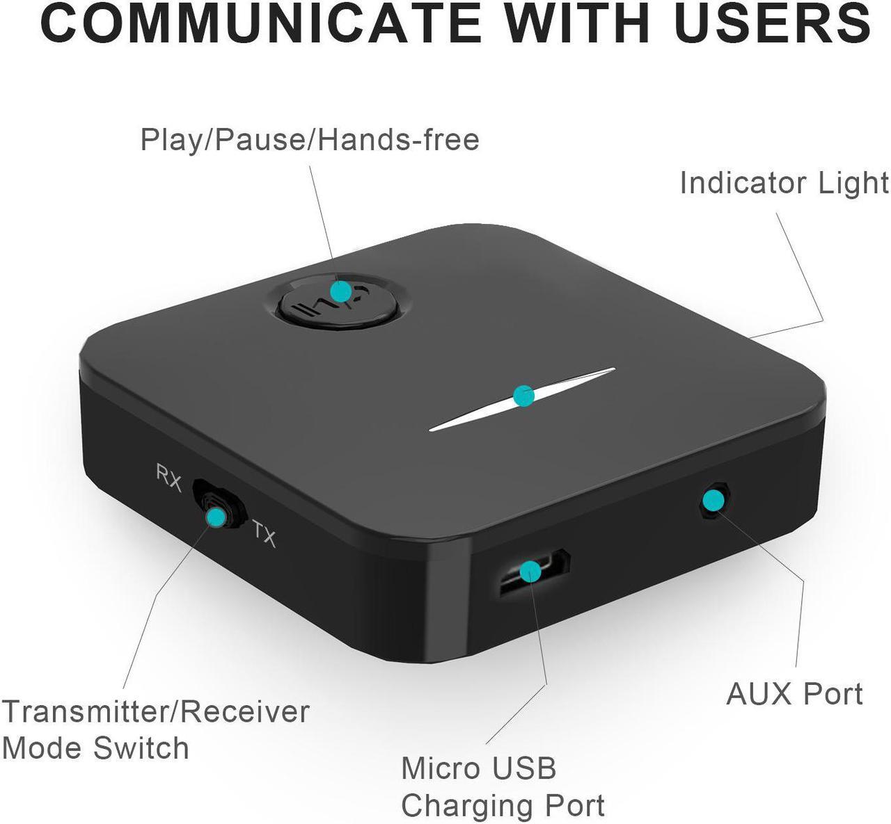 Main image of 2021 Bluetooth Audio Receiver Transmitter Adapter Call MIC Two-in-One Car Speaker Bluetooth 5.1