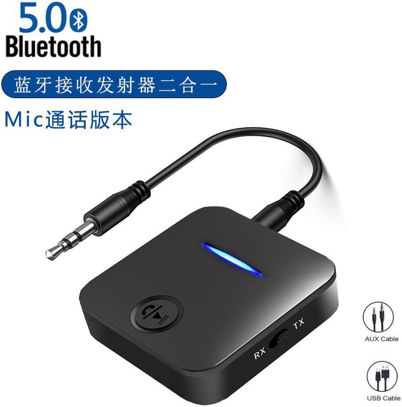 Alt view image 5 of 5 - 2021 Bluetooth Audio Receiver Transmitter Adapter Call MIC Two-in-One Car Speaker Bluetooth 5.1