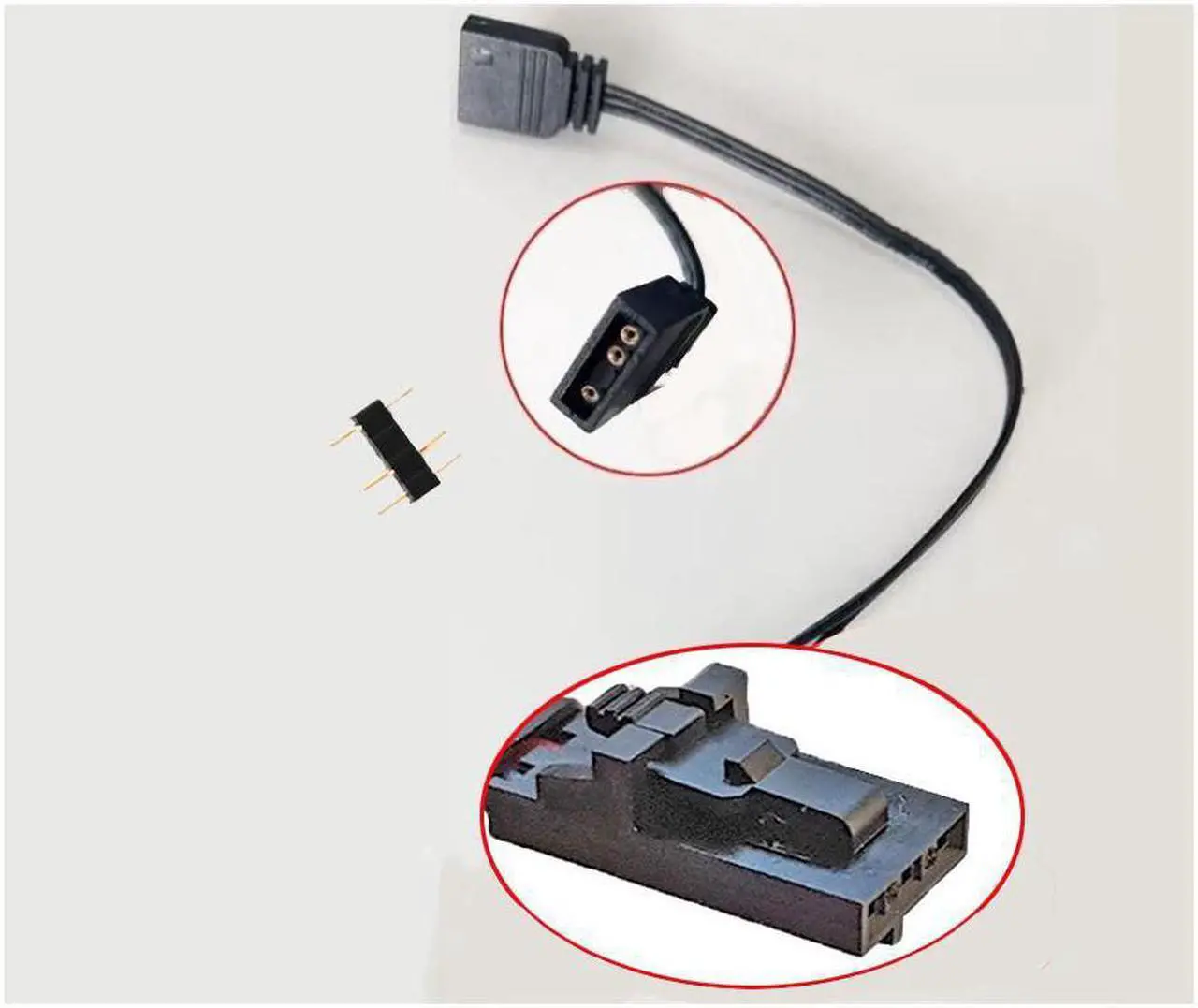 Alt view image 4 of 6 - 20cm Adapter cable Control any 3-Pin ARGB device with iCUE For Corsair Lighting Node Pro and For Commander Pro