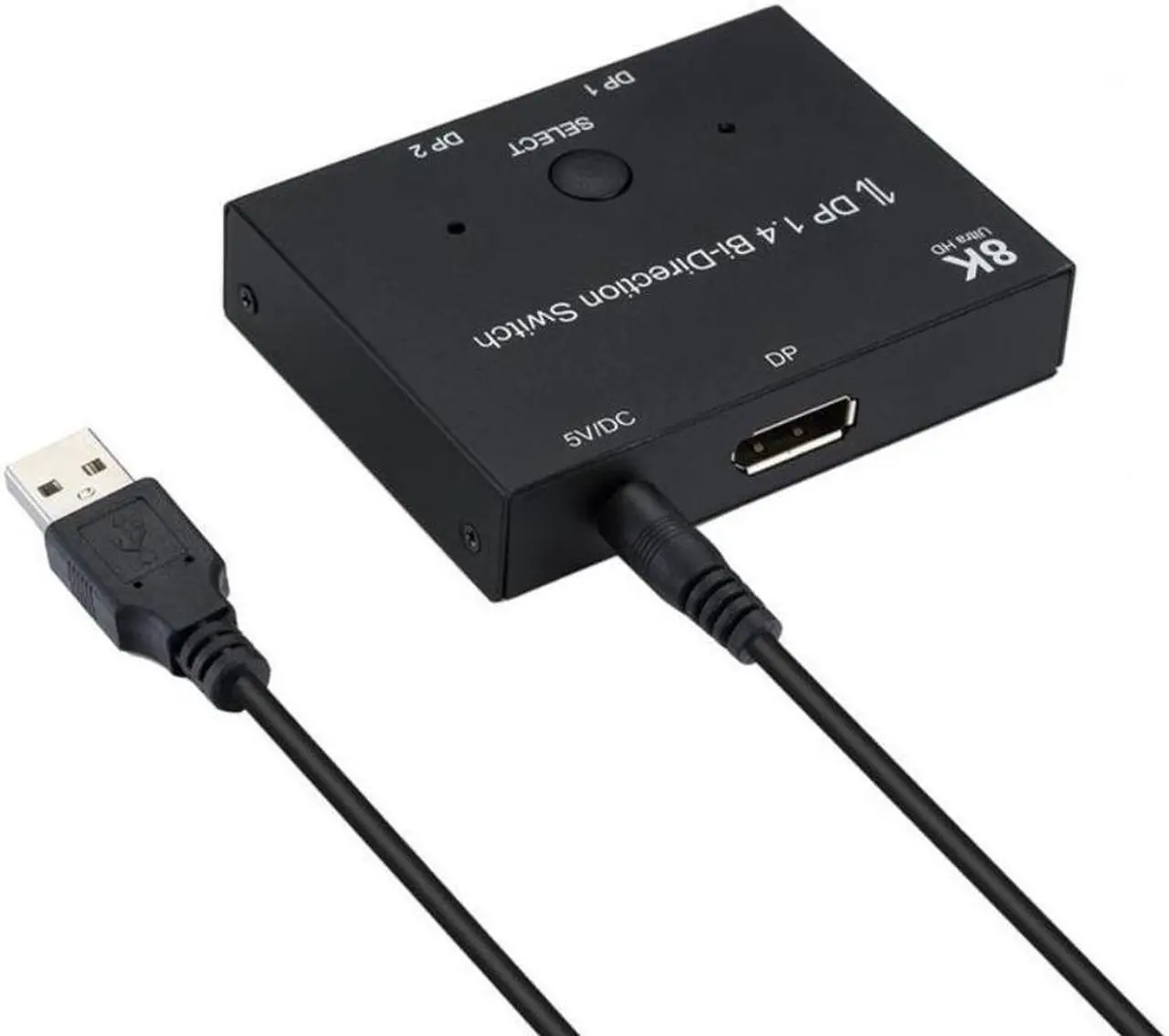 Alt view image 6 of 6 - Displayport 1.4 KVM Switch Splitter 8K@30Hz 4K@120Hz 1x2 or 2x1 Bi-direction Switch Splitter DP Converter for Source and Display