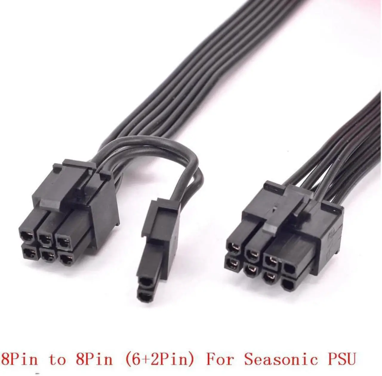 Alt view image 2 of 3 - PCIe 8pin to 8pin (6+2Pin) Power Supply Cable GPU For Seasonic PSU KM3 Series X-750 X-850 SS-1050XP3 SS-1200XP3 M12II Evo Series 520 620 650 750 850 Snow Silent 750 1050 FOCUS PLUS Gold SSR-850FX