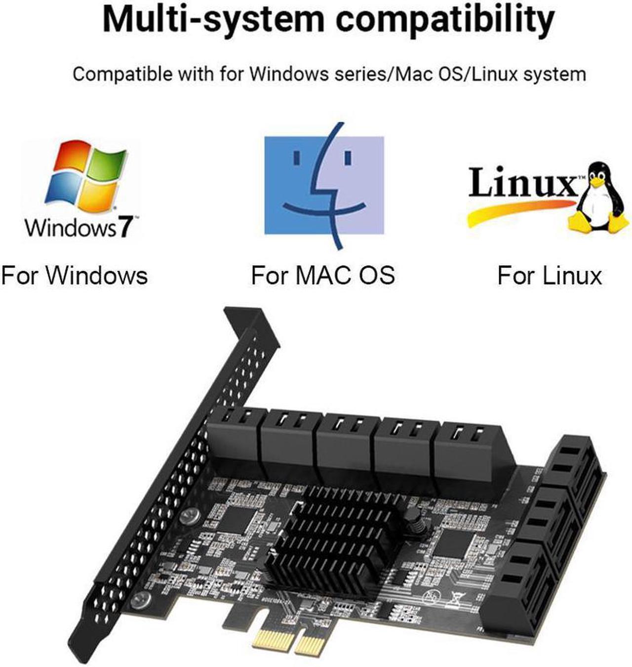 Alt view image 4 of 7 - PCIE SATA Expansion Card PCIE 1X to 16-Port SATA3.0 6Gbps SATA III Multi-Port Hard Disk Adapter Riser Card for PC Computer