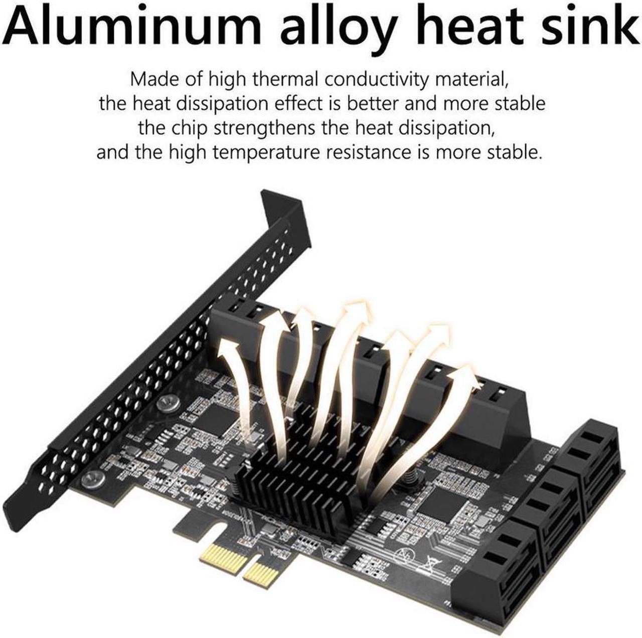 Alt view image 6 of 7 - PCIE SATA Expansion Card PCIE 1X to 16-Port SATA3.0 6Gbps SATA III Multi-Port Hard Disk Adapter Riser Card for PC Computer