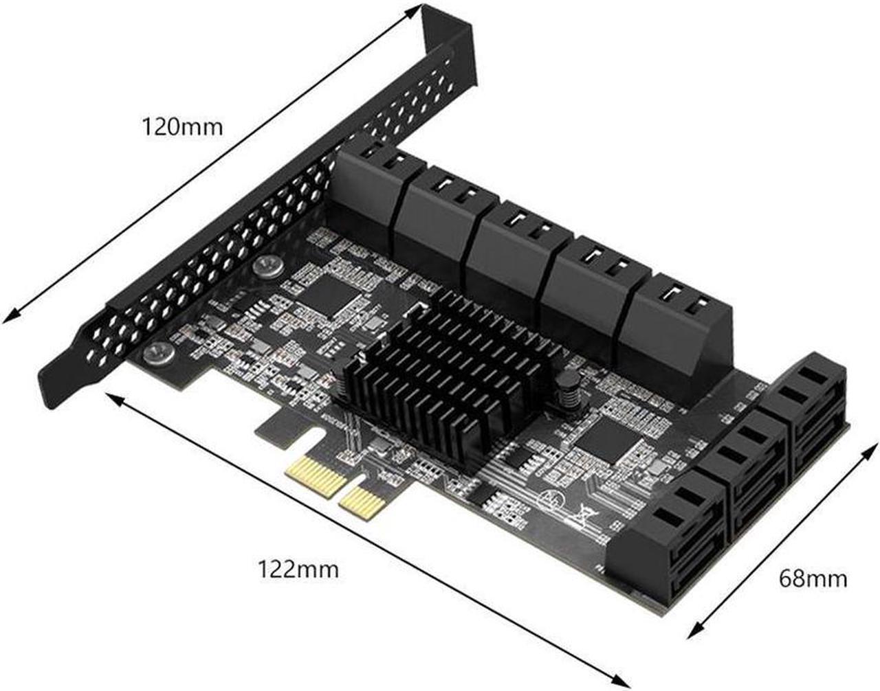 Alt view image 5 of 7 - PCIE SATA Expansion Card PCIE 1X to 16-Port SATA3.0 6Gbps SATA III Multi-Port Hard Disk Adapter Riser Card for PC Computer