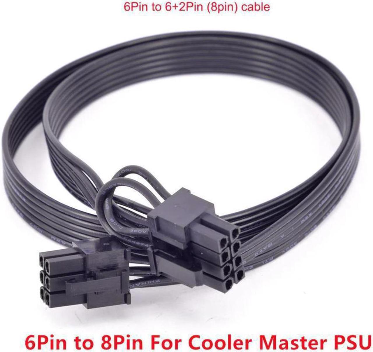 6Pin to 8Pin(6+2Pin)Power Supply Cable for Cooler Master MWE Gold 550 650 750 V550 V650 V700 V850 V1000 Platinum Silent Pro Gold 1200W M1000 M850 M700850W Hybrid 1300W 1050W 850W M520 PSU Modular