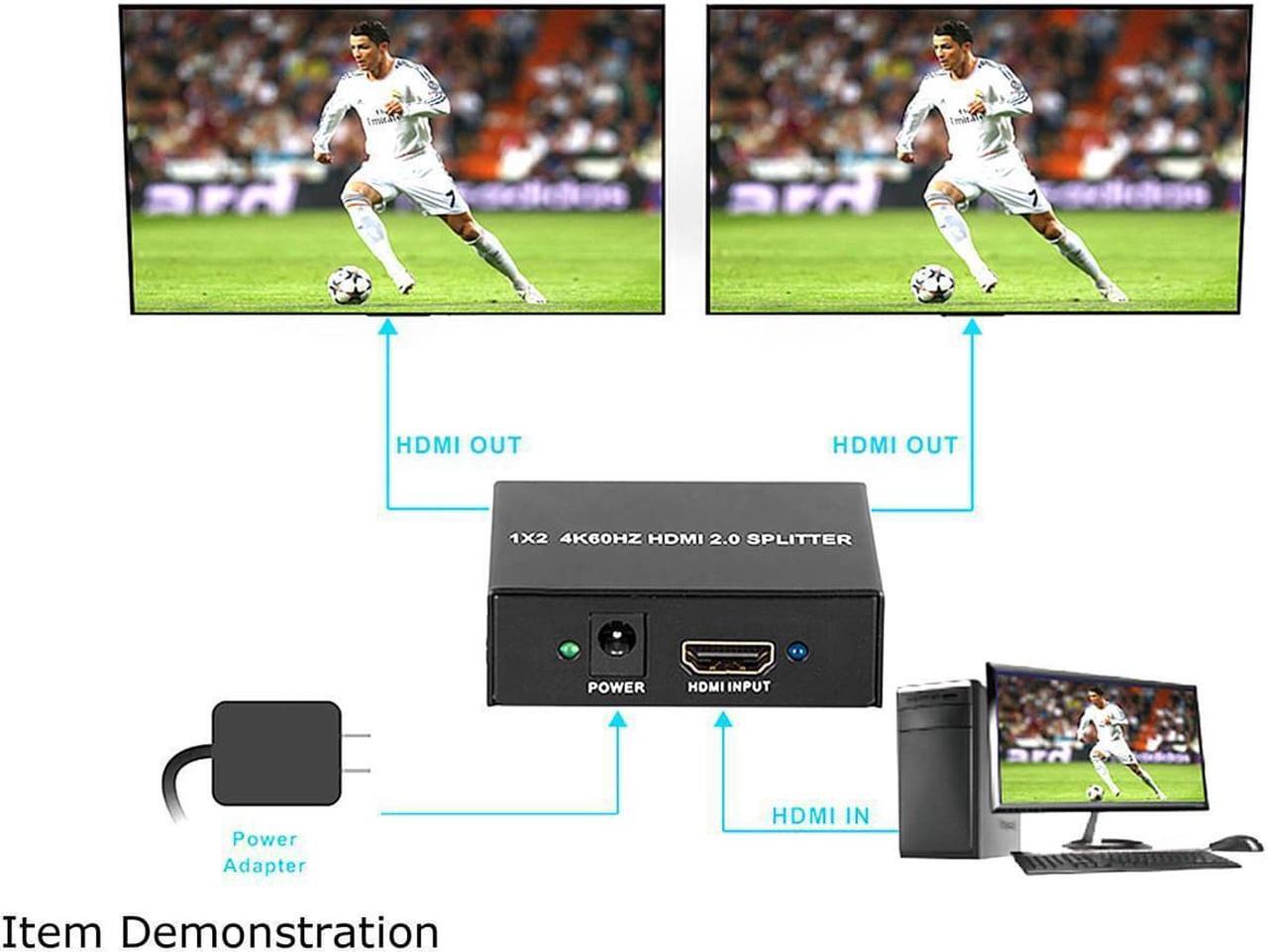 Alt view image 2 of 2 - HM2-SP102K Ultra Slim 1x2 HDMI 2.0 / HDCP 2.2 4K 60Hz HDMI Splitter
