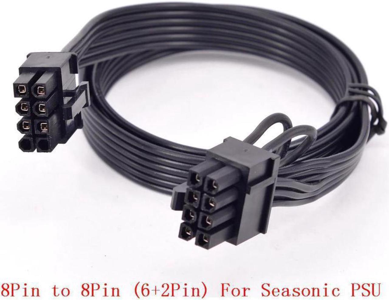 PCIe 8pin to 8pin (6+2Pin) Power Supply Cable GPU For Seasonic PSU KM3 Series X-750 X-850 SS-1050XP3 SS-1200XP3 M12II Evo Series 520 620 650 750 850 Snow Silent 750 1050 FOCUS PLUS Gold SSR-850FX