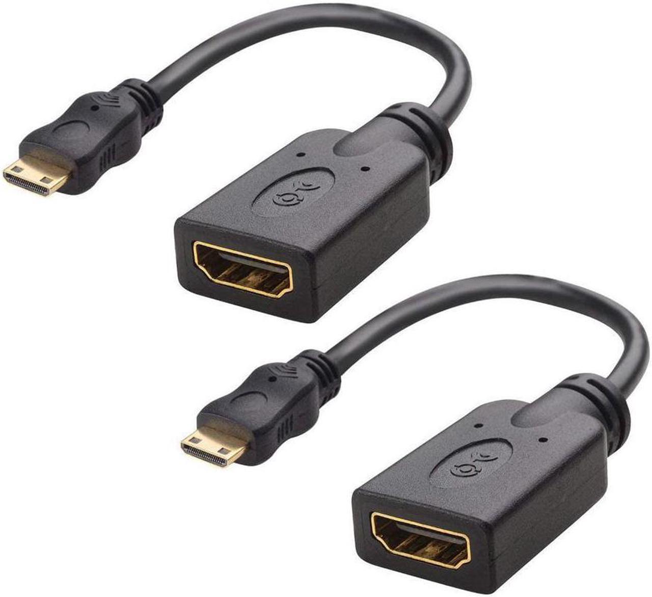 Mini HDMI to HDMI Adapter (HDMI to Mini HDMI Adapter) 6 Inches with 4K and HDR Support for Raspberry Pi Zero and More  2-Pack