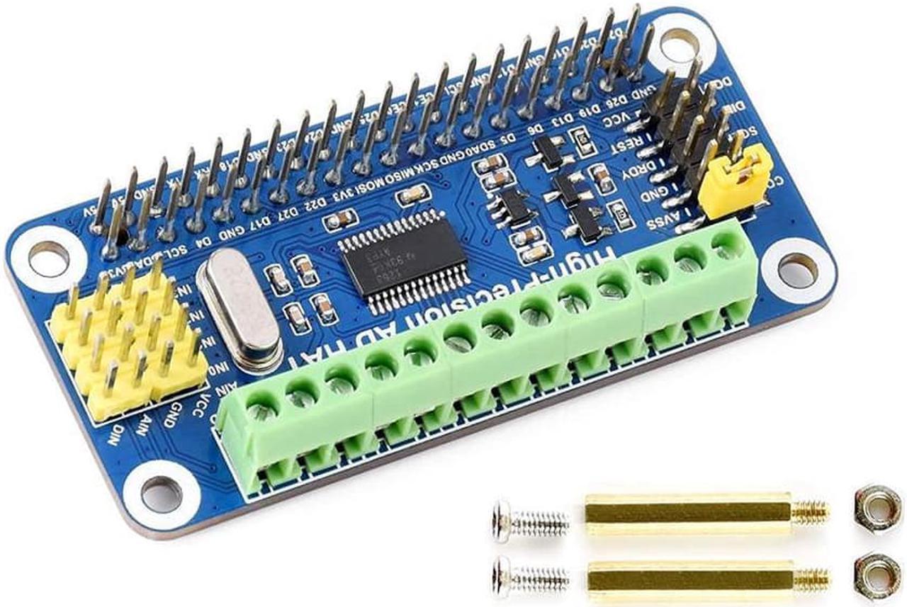 High-Precision Ad Hat For Raspberry Pi 4B/3B+/3B/2B/Zero/W/Zero Wh Jetson Nano Expansion Board With Ads1263 10-Channel 32-Bit High Precision Adc 24-Bit Auxiliary Adc