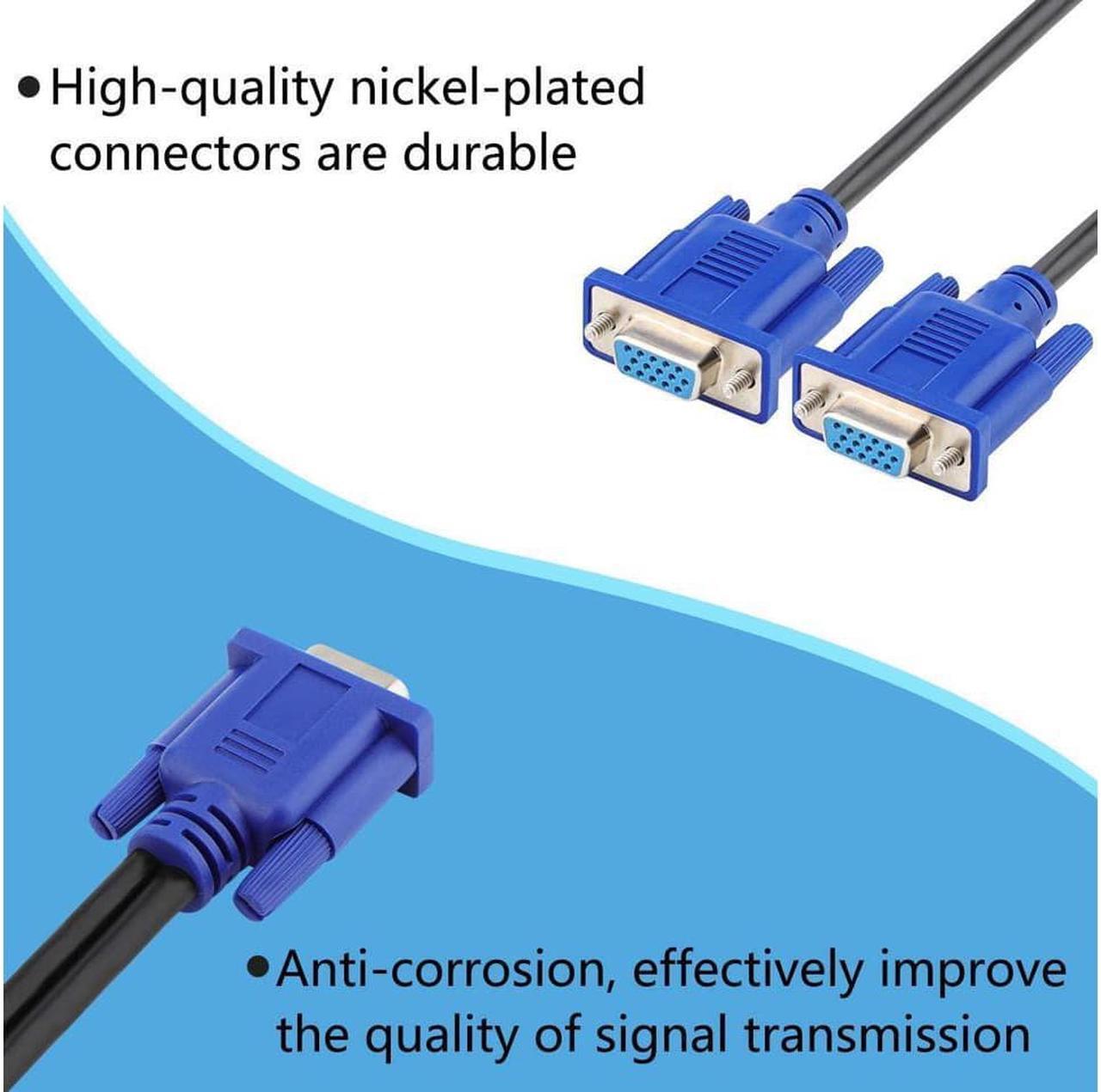 Alt view image 4 of 6 - VGA Monitor Y-Splitter Cable,VGA 1 Male to Dual 2 VGA Female Adapter Converter Video Cable for Screen Duplication - 1 Foot