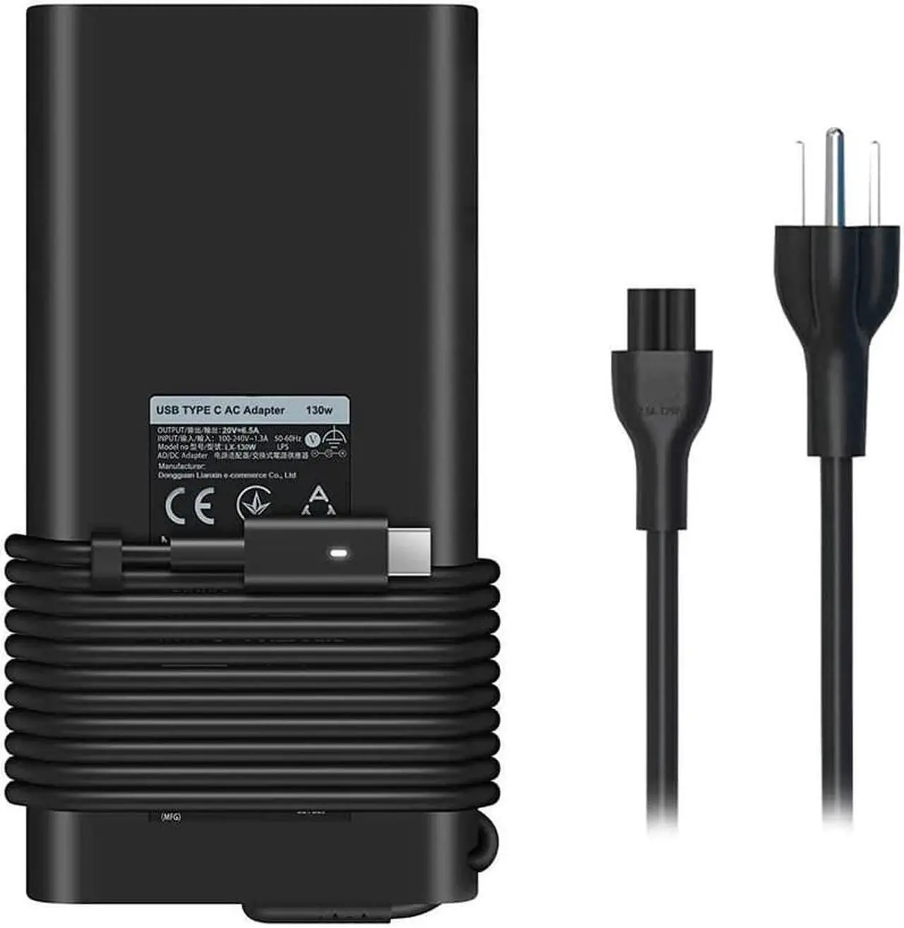 Main image of 130W Dell Laptop Charger Usb/Type C Replacement For Dell Precision 5530 Dell Xps 15 9575 2-In-1 9570 9500 Xps 17 9710 9700 Power Supply Adapter Cord