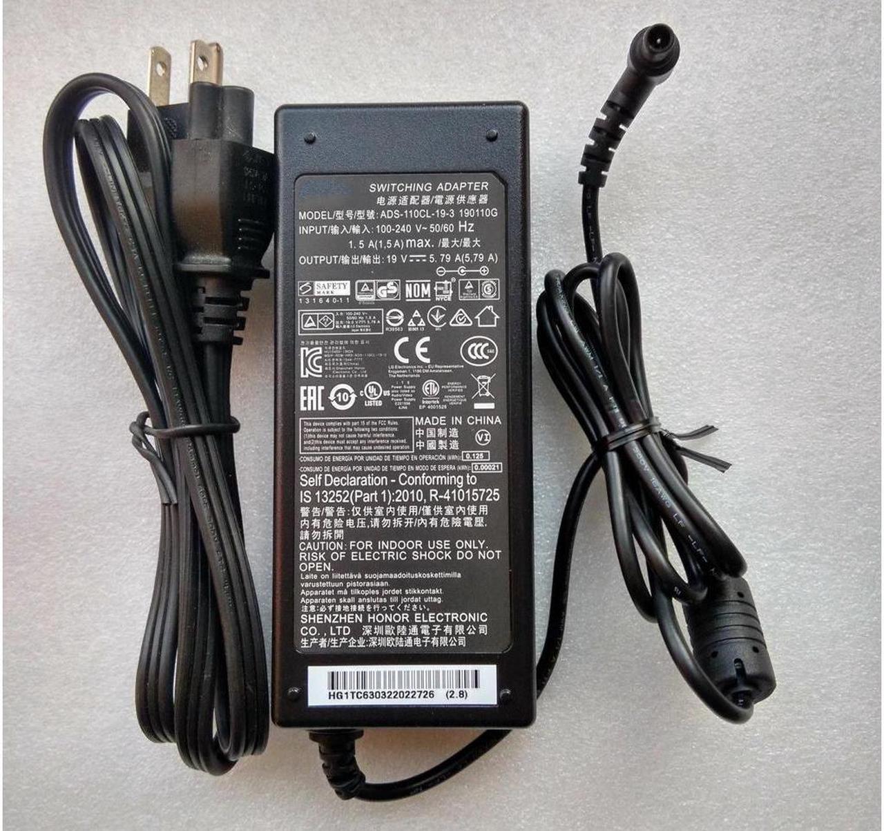 For LG ADS-110CL-19-3 19V 5.79A Switching Adapter for Monitor 34UC87C-B