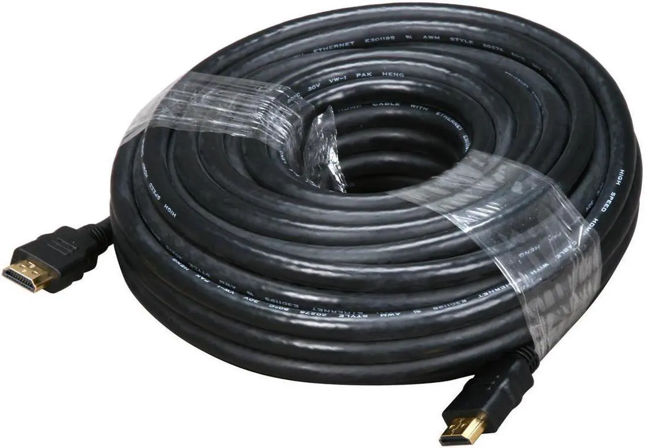 Alt view image 2 of 2 - 50 ft Black HDMI male to HDMI male High Speed HDMI Male to Male Cable with Ethernet Male to Male