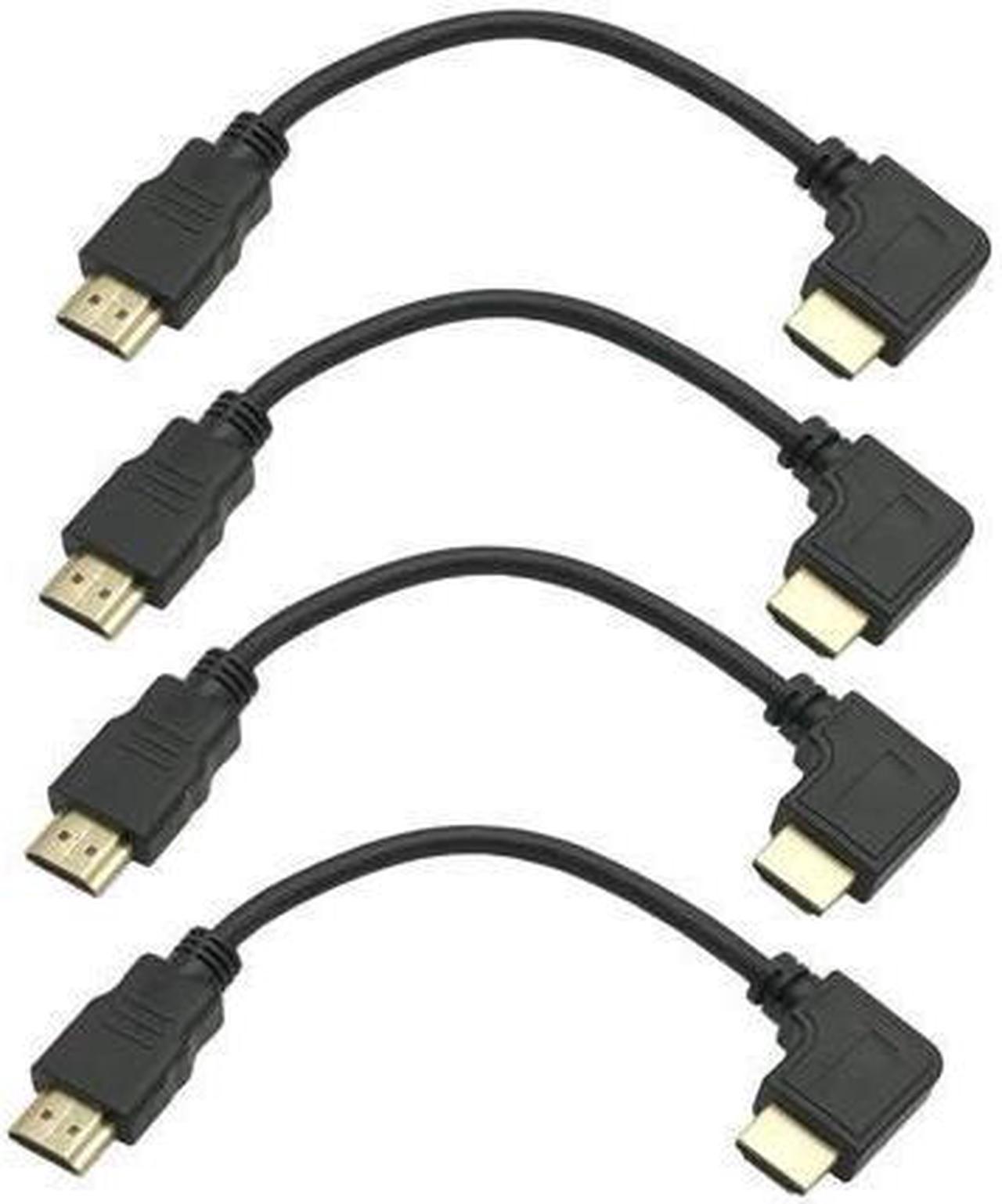 BUCIER 4Pack 8Inch 8K Ultra HD High Speed 48Gpbs HDMI Cable Short 90 Degree 8K HDMI Cable 2.1 Right Angle HDMI Male to Male 8K@60hz 4K@120hz 2K@144hz eARC HDR (8inch 8K Right Angled)