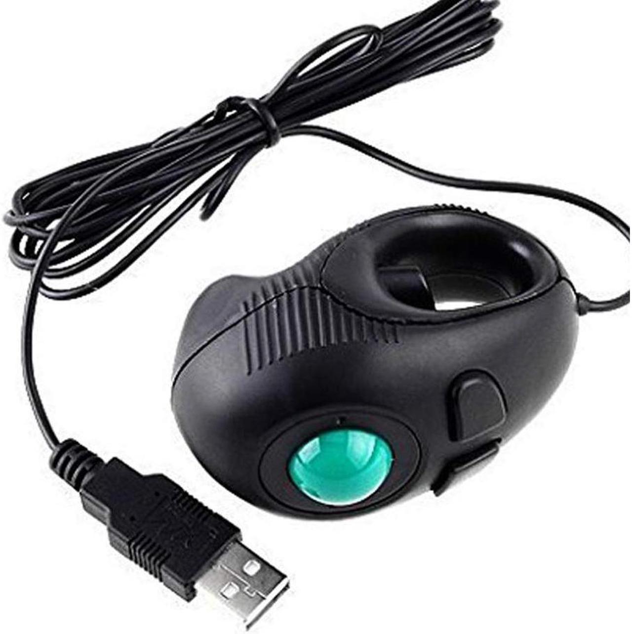 BUCIER Ergonomic Handheld Trackball Mouse Wired Mini USB Portable Finger Travel Computer Right Left Handed Mice for PC Laptop Mac Window OS Linux Unix