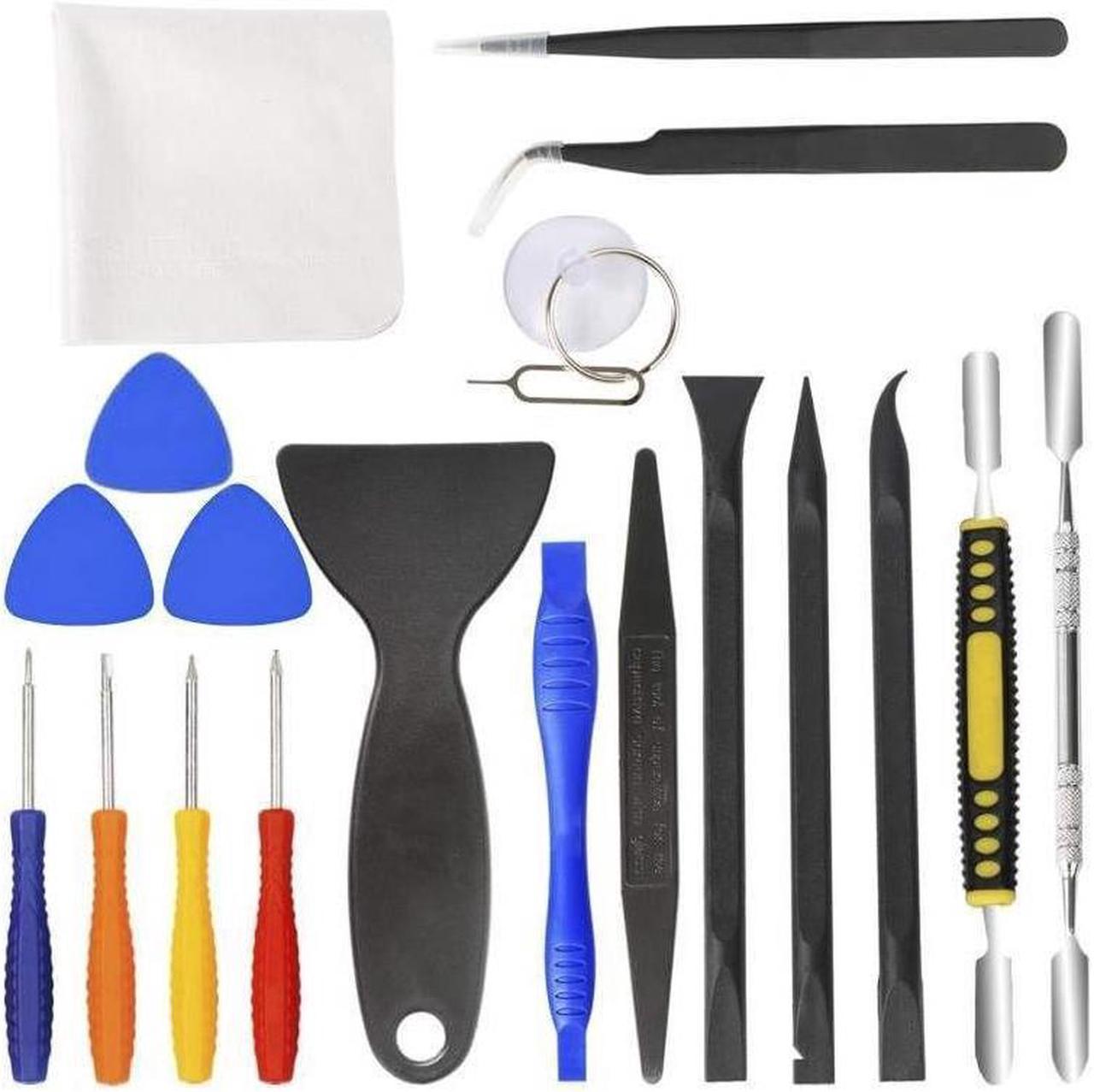 BUCIER Professional Electronics Opening Pry Tool Repair Kit with Metal Spudger Non-Abrasive Carbon Fiber Nylon Spudgers and Anti-Static Tweezers for Cellphone iPhone Laptops Tablets and More, 20 Piece