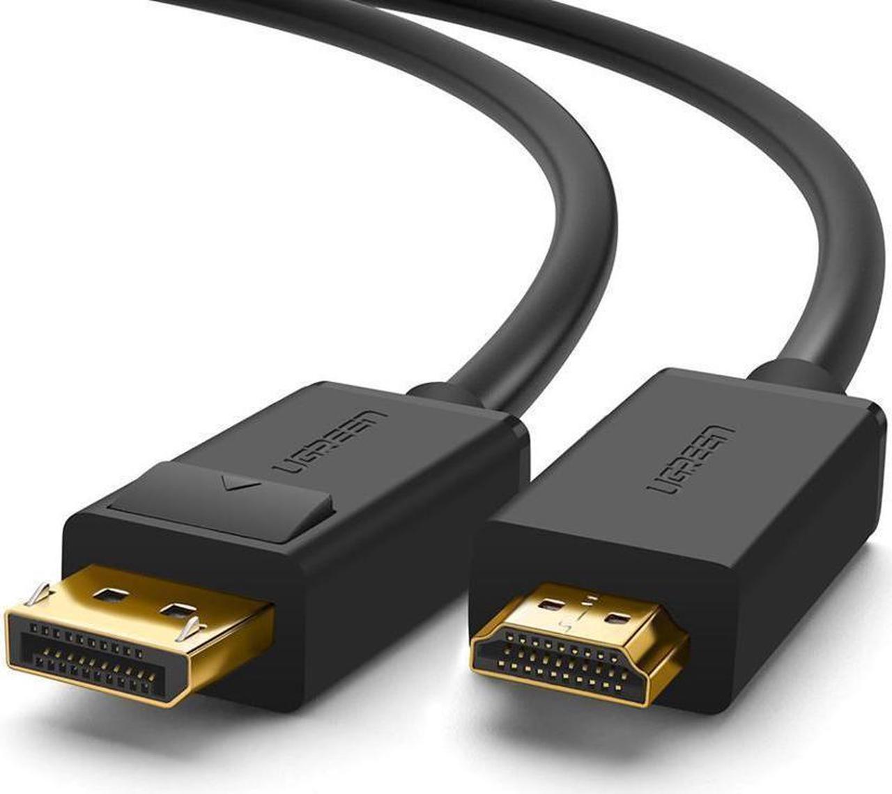 BUCIER UGREEN 4K UHD DP to HDMI Cable Male to Male Displayport to HDMI Video Cable DisplayPort to HDTV Monitor Cable Support Audio for HP ,HTC VIVE Virtual Reality System and DP Enabled Devices 15FT