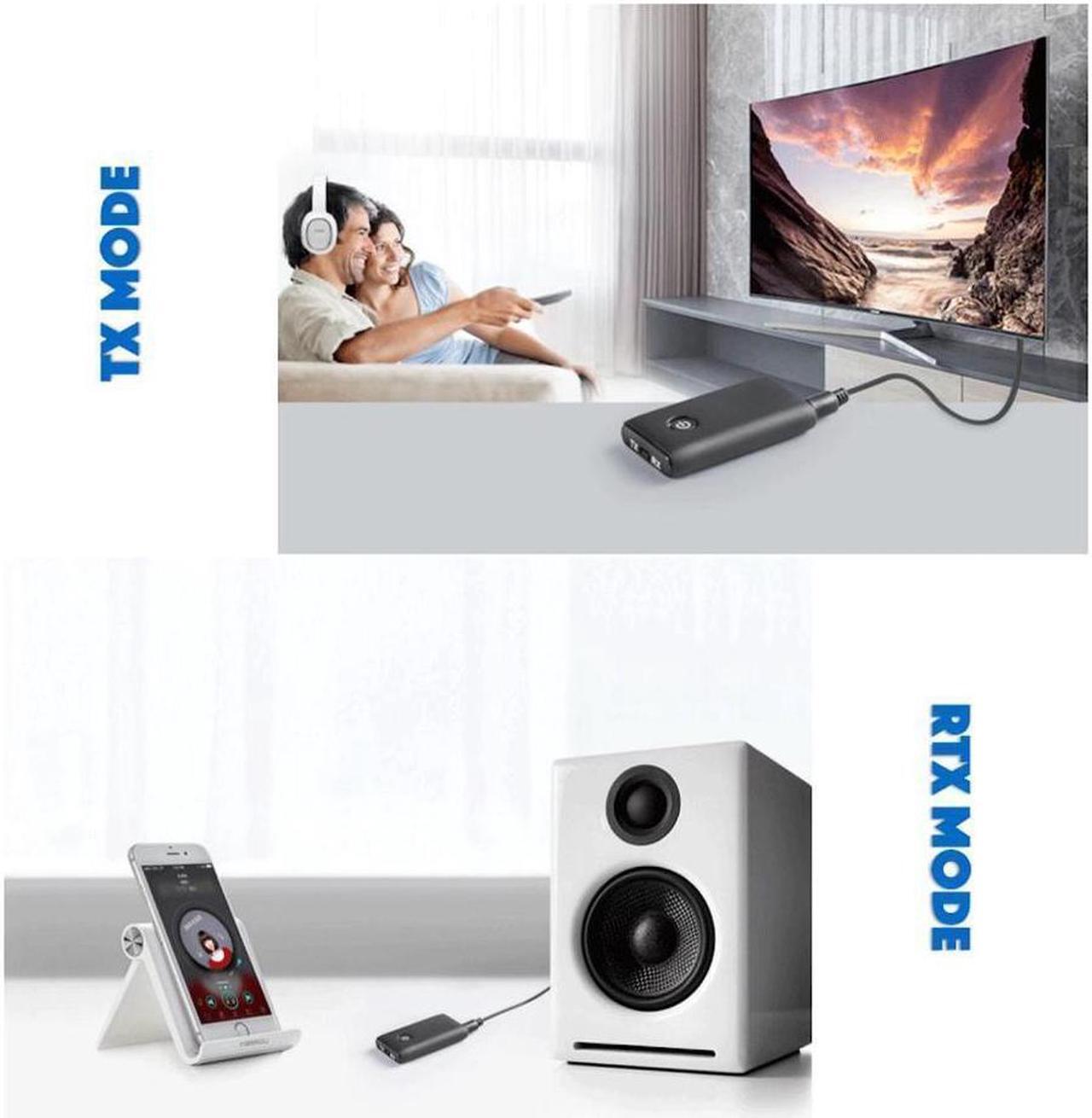 Alt view image 5 of 7 - BUCIER 2-in-1 Bluetooth 5.0 Transmitter Receiver with 3.5mm Jack Aux for TV PC Home Car Sound System