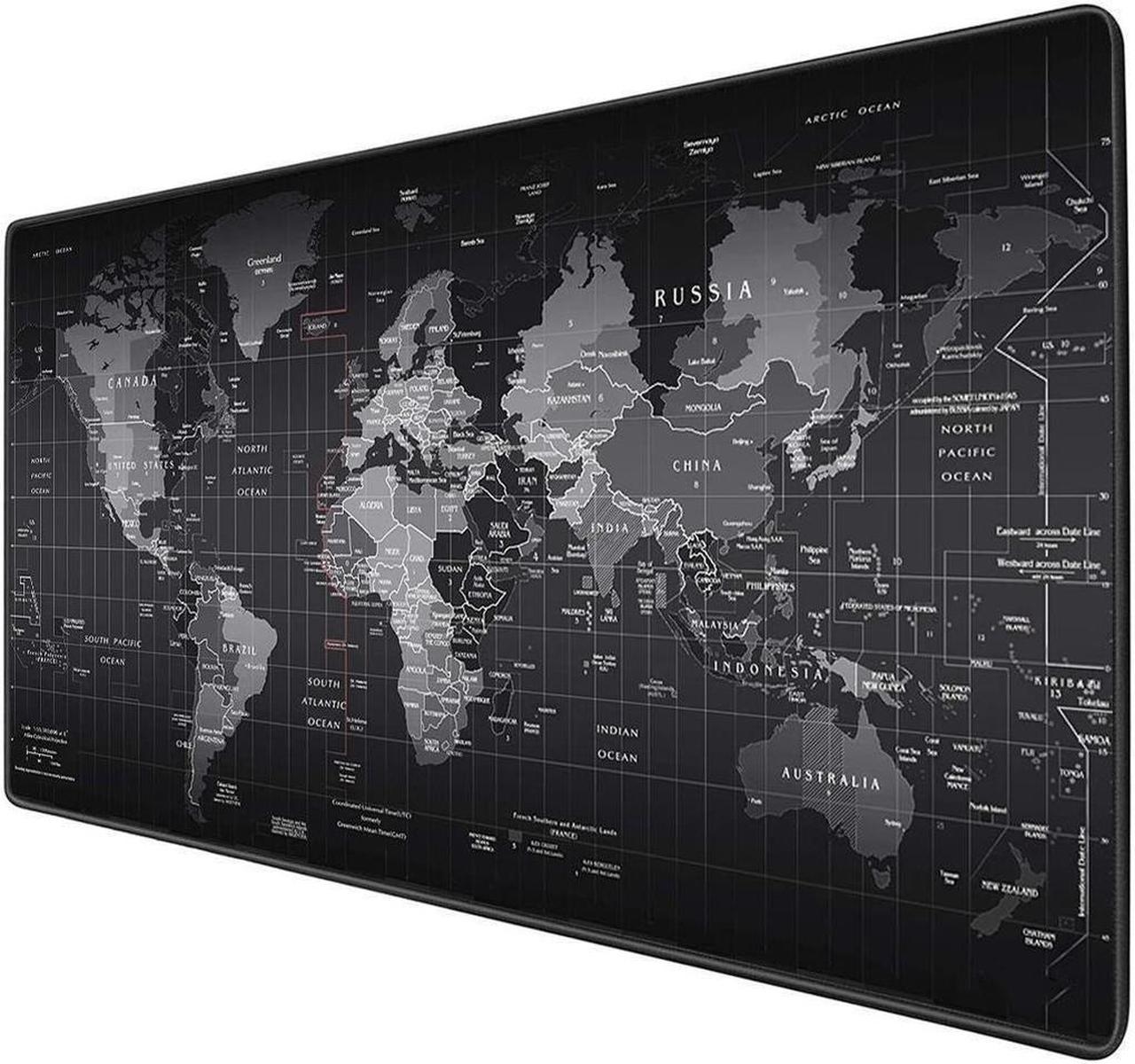 BUCIER Extended Big Mouse Pad Gaming ,Large Desk Pad World Map , XL Desk Mat Game Mousepad, L 31.5 in * W 11.8 in Computer Desk Pad with Non-Slip Rubber Base,Desk Matt for Desktop XL