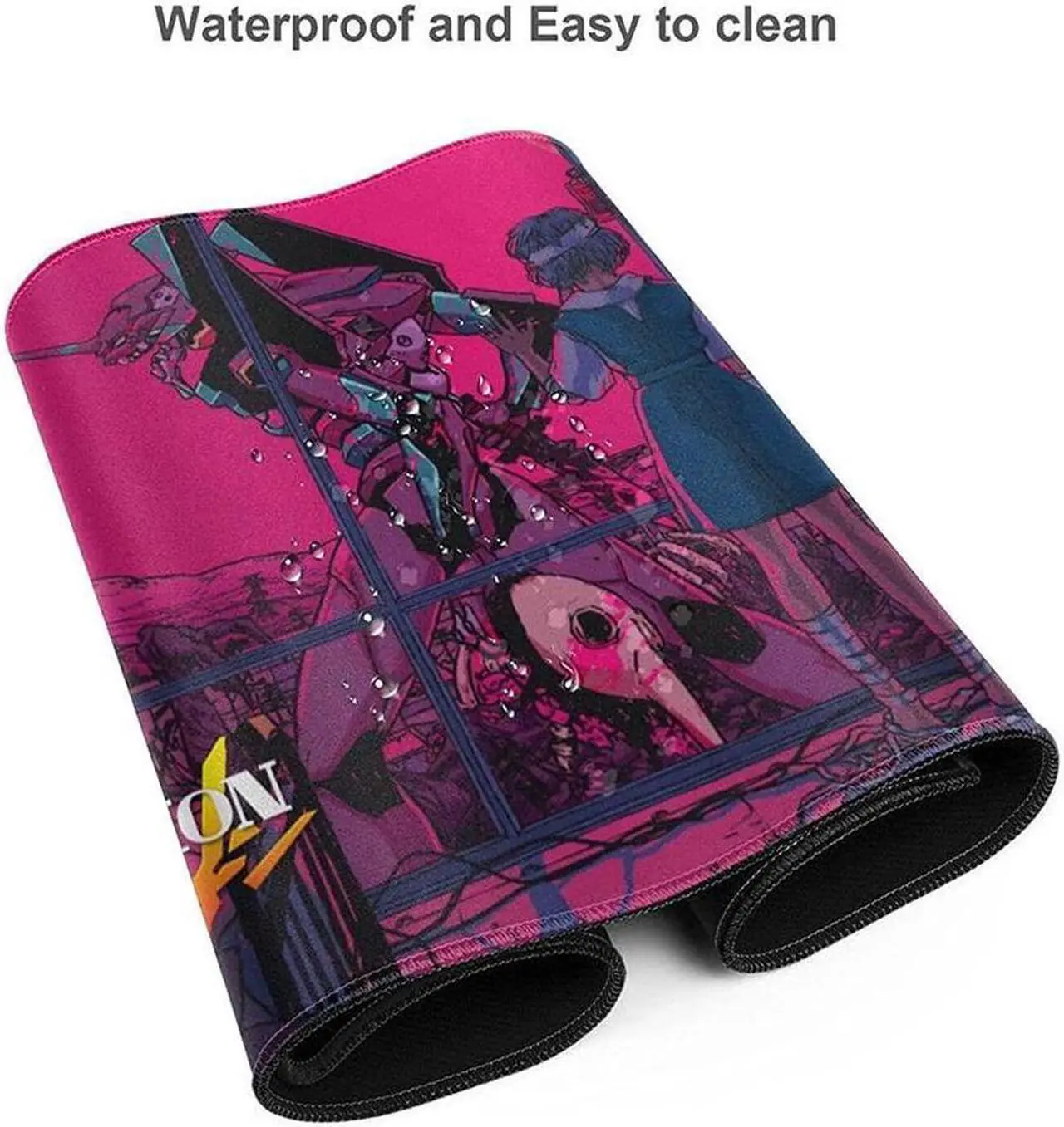 Alt view image 4 of 6 - BUCIER Kawaii Anime Neon Genesis Evangelion Mouse Pad 15.8x29.5 in Multipurpose Waterproof Mousepad Desk Mat for Gamer Office Home, Black