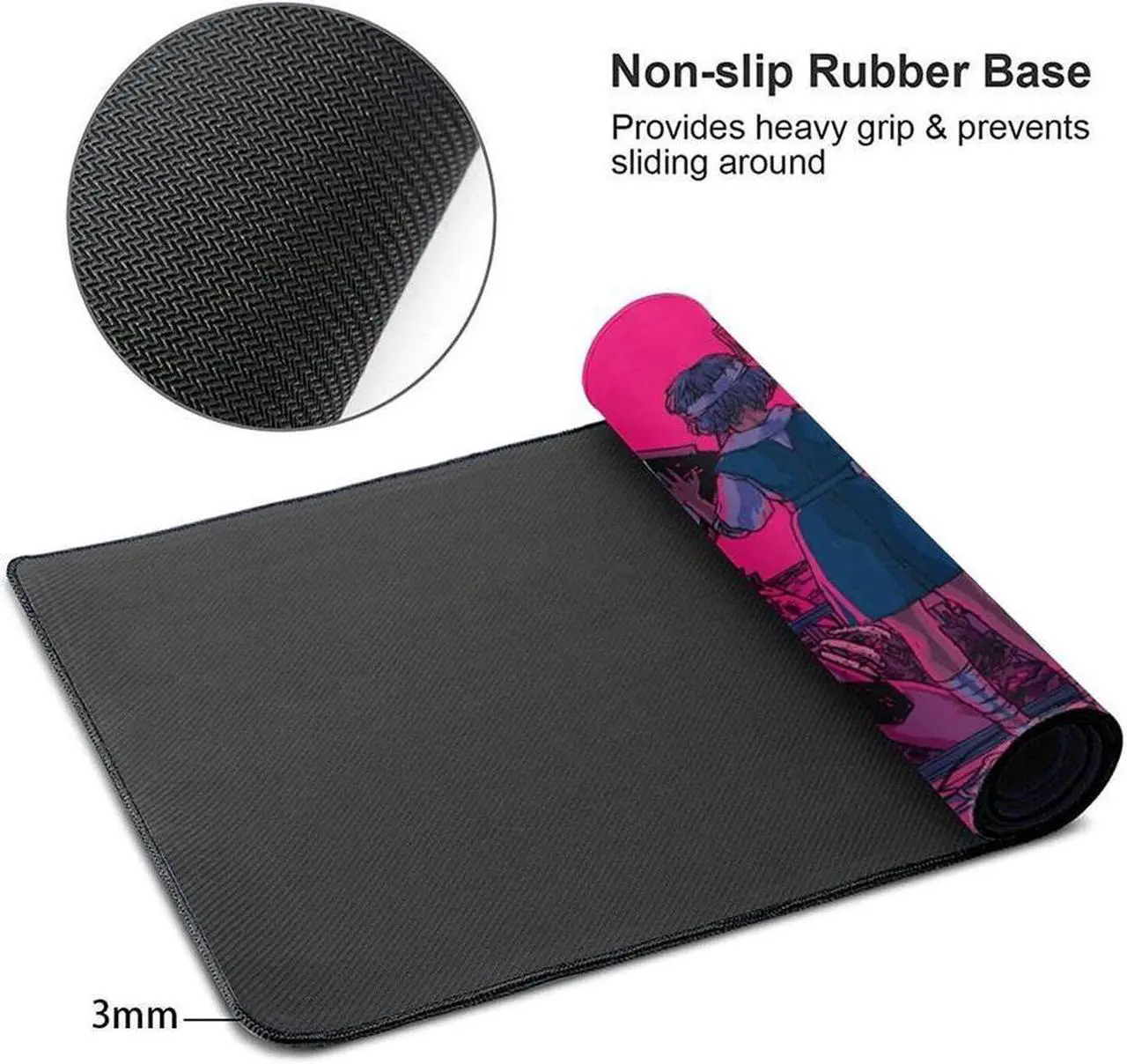 Alt view image 3 of 6 - BUCIER Kawaii Anime Neon Genesis Evangelion Mouse Pad 15.8x29.5 in Multipurpose Waterproof Mousepad Desk Mat for Gamer Office Home, Black