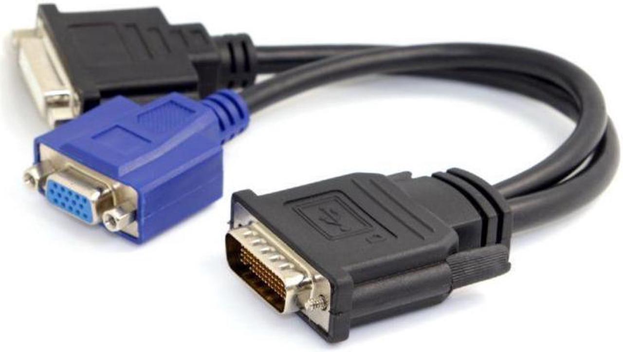 Alt view image 2 of 3 - BUCIER DMS-59 Male to DVI 24+5 Female & VGA RG 15pin Female Splitter Extension 15cm