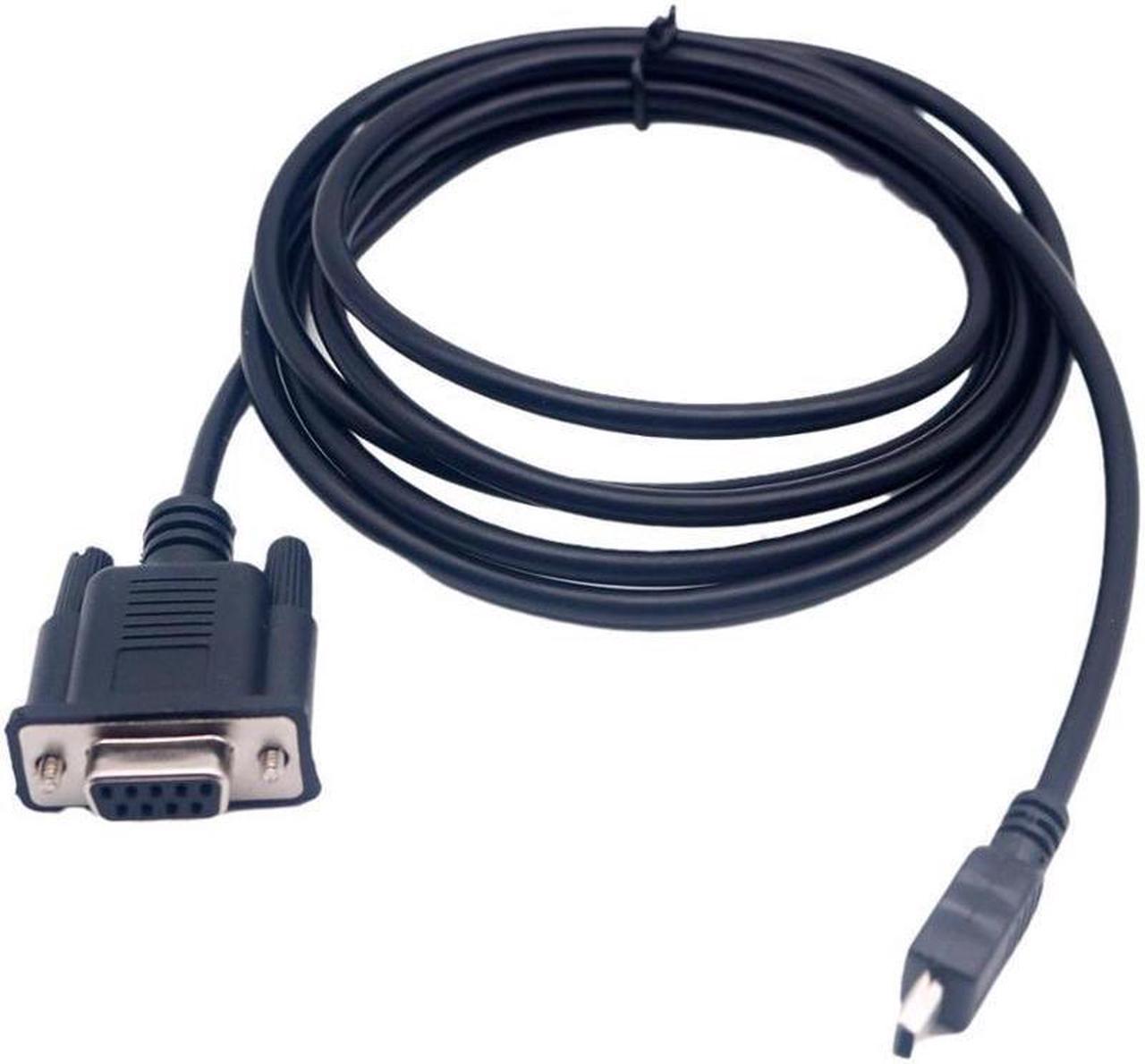 BUCIER 1pcs 6FT Mini USB 2.0 Male to RS232 DB9 9 Pin Female Adapter Entension Lead Cable 6Ft