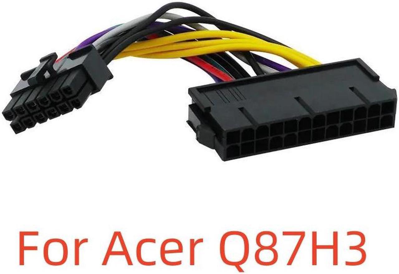 BUCIER 14cm 24Pin To 12Pin Power Cable ATX 24-Pin Female To 12-Pin Male PSU Converter Adapter For  Q87H3 18AWG Computer Accessories