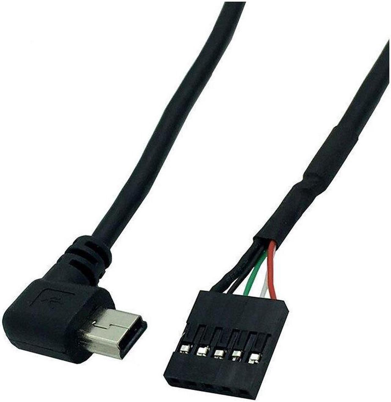 BUCIER 50CM usb mini 5P Male 90 Right angle to 1x 5Pin Female 2.54 USB header motherboard cable