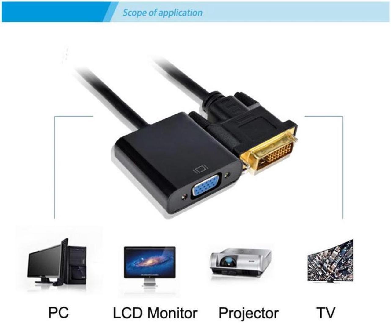 Alt view image 4 of 4 - BUCIER DVI-D 24+1 Pin Man to VGA 15 Pin HDTV Adapter Converter
