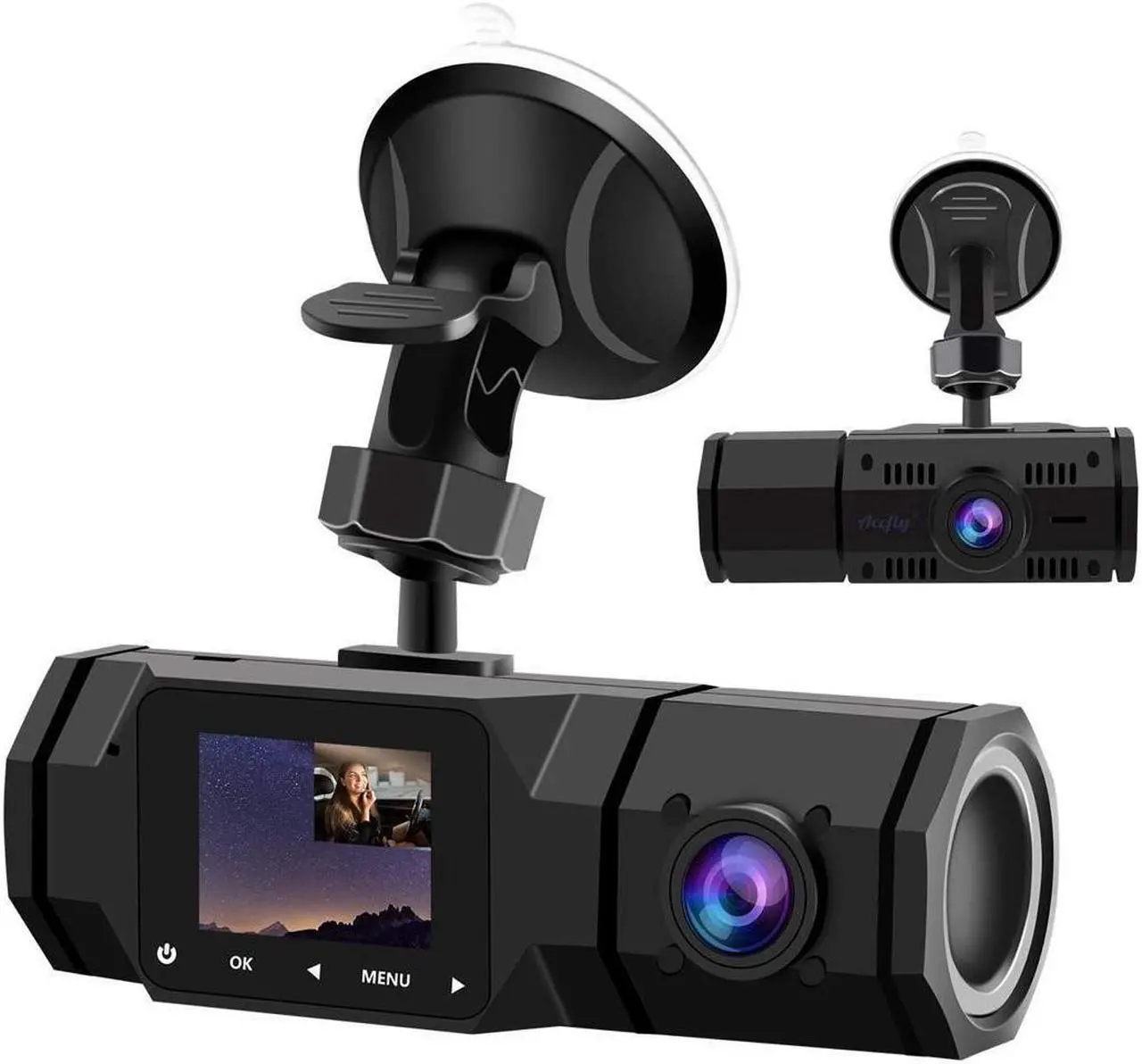Main image of BUCIER Upgraded Dual Dash Cam, FHD 1080P Front and Interior Dual Dash Cameras IR Night Vision Dashcam for Car/ Taxi Loop-Recording, G-Sensor& Parking Mode