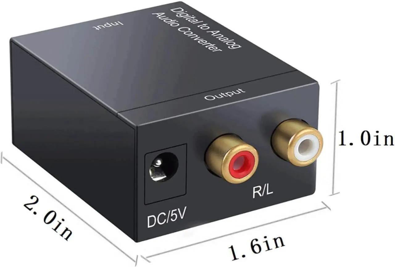 Alt view image 2 of 5 - BUCIER Digital to Analog Audio Converter DAC and Optical SPDIF Toslink Coaxial to Analog Stereo L/R Converter, Audio Analog Converter with Optical Cable/Power Adapter for PS3 PS4 PS5 Xbox Roku