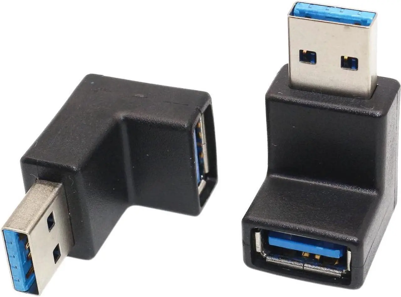 Alt view image 5 of 5 - BUCIER Right Angle USB Adapter VCZHS USB3.0 AM to AF L Shape Converter Adapter USB 3.0 A Male to A Female 90 Degree Angle Plug(Pack of 2)