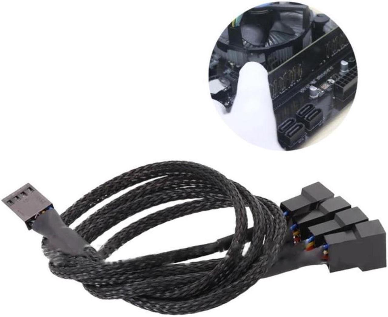 Alt view image 2 of 4 - BUCIER Computer Motherboard Fan 4pin 1 to 4 Splitter Cable PWM 4Pin Extension Cable 30cm Fan Cable Sleeved