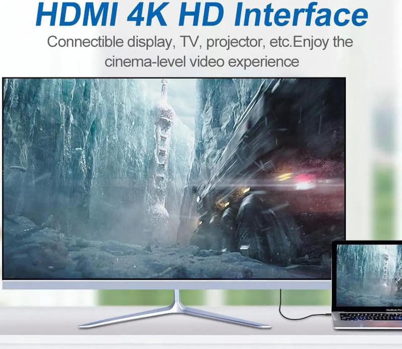 Alt view image 3 of 5 - BUCIER USB C to HDMI Cable for Home Office type-c to hdmi 1.8m 4K60hz 6ft compatible with MacBook