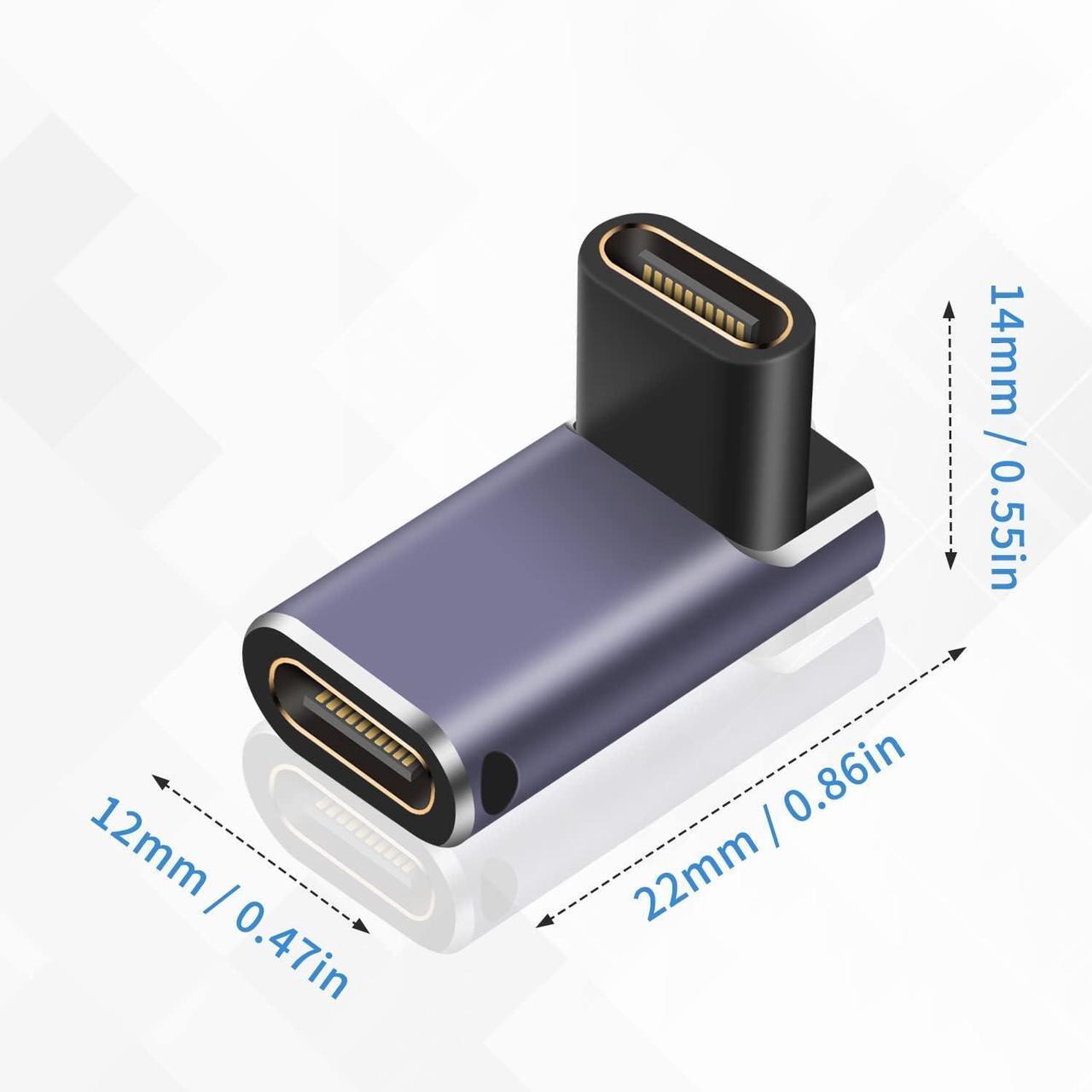 Alt view image 7 of 7 - BUCIER USB C Coupler 240W, USB C Female to Female Adapter, 90 Degree Type C Extender Coupler Supports 40Gbps Data Transfer & 8K Video Output for Thunderbolt 4/3 iPad, MacBook, 2-Pack