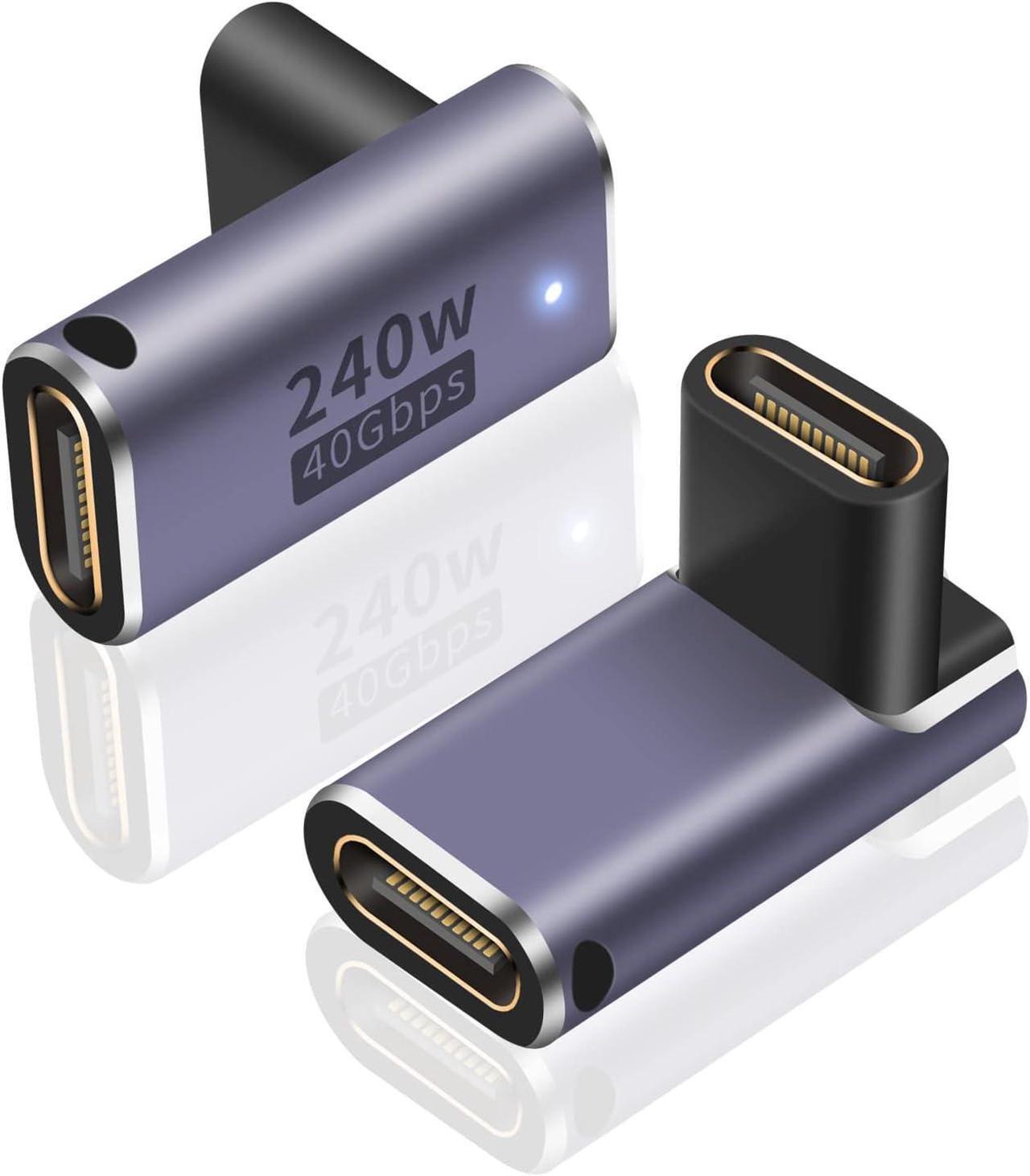 Main image of BUCIER USB C Coupler 240W, USB C Female to Female Adapter, 90 Degree Type C Extender Coupler Supports 40Gbps Data Transfer & 8K Video Output for Thunderbolt 4/3 iPad, MacBook, 2-Pack