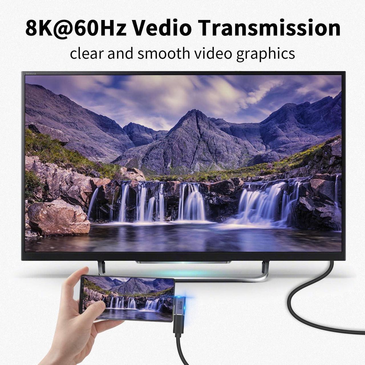 Alt view image 6 of 6 - BUCIER 3-Pack USB C Adapter 40Gbps, 90 Degree Right Angle USB C Extender PD 100W Type C Extension Connector with 8K Video for Thunderbort 4/3, HUB, Docking, Tablet
